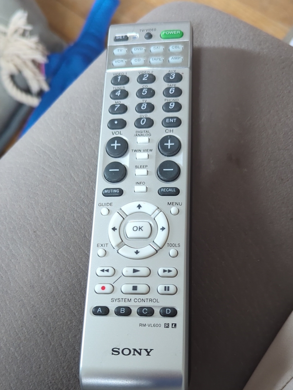 Sony Silver and Black TV/AV Remote Control